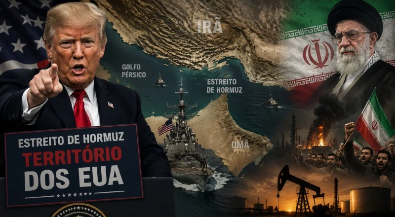 Trump declara Estreito de Hormuz como ‘Território dos EUA’ e Agrava Crise Geopolítica com o Irã
